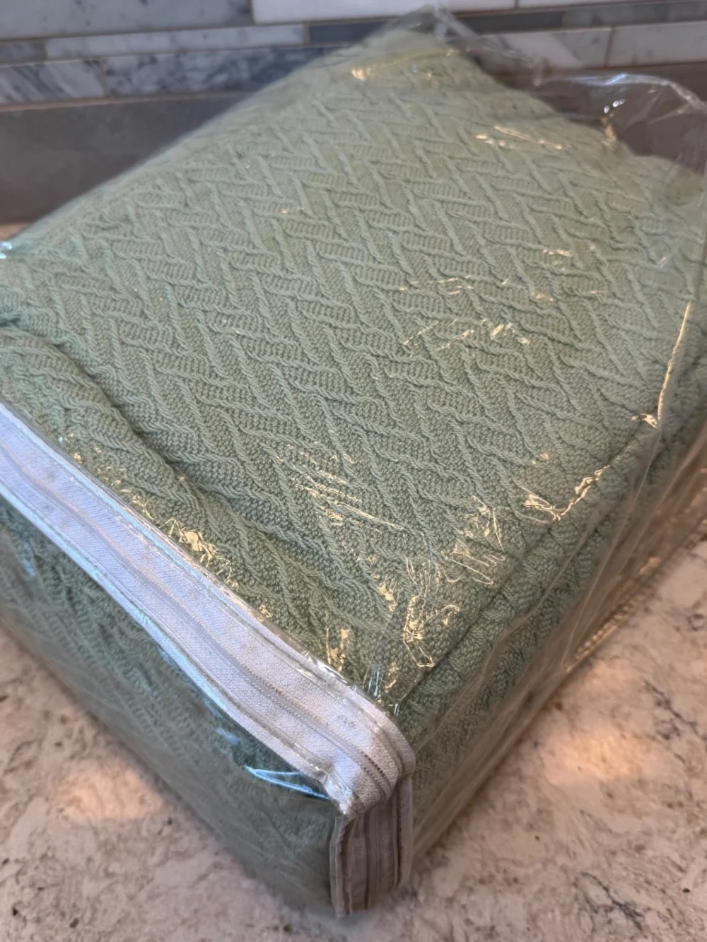 Vintage Charisma by Fieldcrest Classic Blanket size King‎ mint green 100% Cotton
